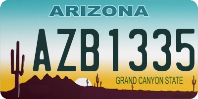 AZ license plate AZB1335