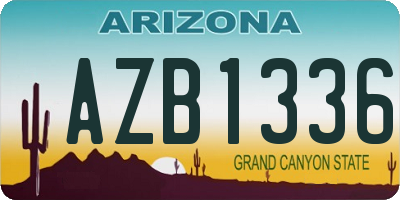 AZ license plate AZB1336