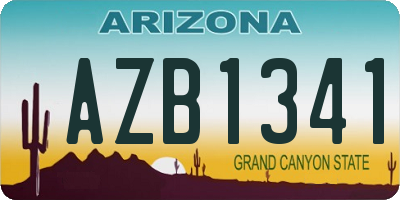 AZ license plate AZB1341