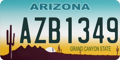 AZ license plate AZB1349