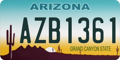 AZ license plate AZB1361