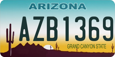 AZ license plate AZB1369