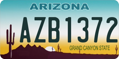 AZ license plate AZB1372
