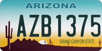 AZ license plate AZB1375