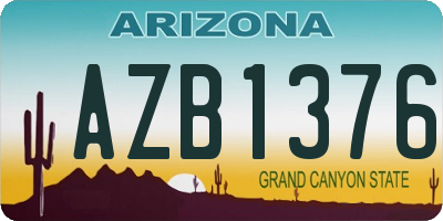 AZ license plate AZB1376