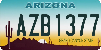 AZ license plate AZB1377