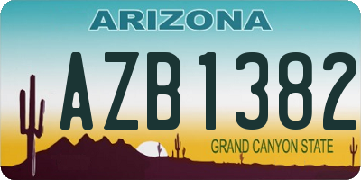 AZ license plate AZB1382