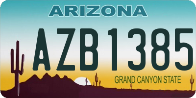 AZ license plate AZB1385