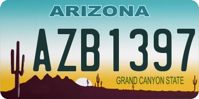 AZ license plate AZB1397