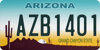 AZ license plate AZB1401