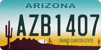 AZ license plate AZB1407