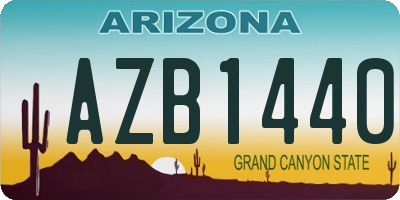 AZ license plate AZB1440