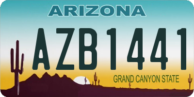 AZ license plate AZB1441