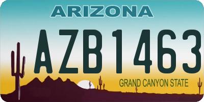 AZ license plate AZB1463
