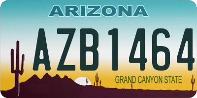 AZ license plate AZB1464