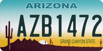 AZ license plate AZB1472
