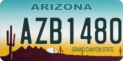 AZ license plate AZB1480