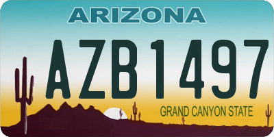 AZ license plate AZB1497