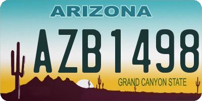 AZ license plate AZB1498