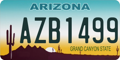 AZ license plate AZB1499