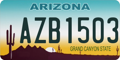 AZ license plate AZB1503