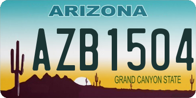AZ license plate AZB1504