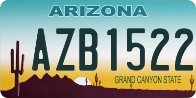 AZ license plate AZB1522