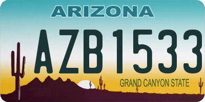 AZ license plate AZB1533