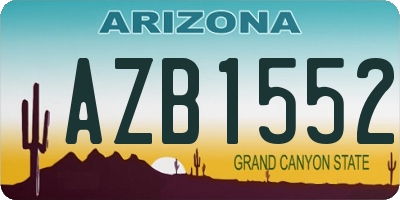 AZ license plate AZB1552