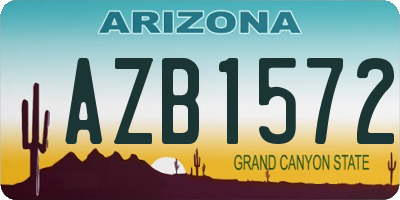 AZ license plate AZB1572