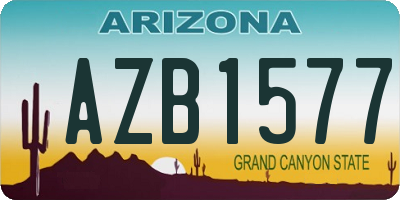 AZ license plate AZB1577