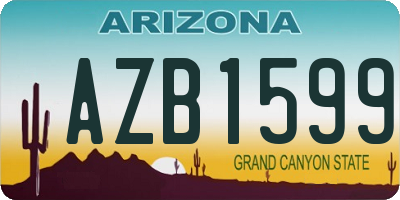 AZ license plate AZB1599