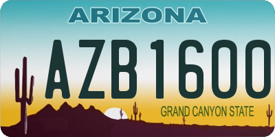 AZ license plate AZB1600