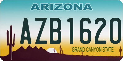 AZ license plate AZB1620