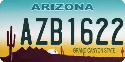 AZ license plate AZB1622