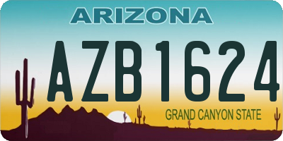 AZ license plate AZB1624