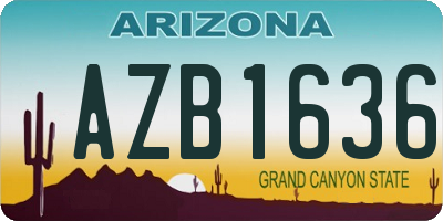 AZ license plate AZB1636