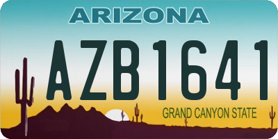 AZ license plate AZB1641