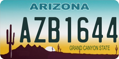 AZ license plate AZB1644