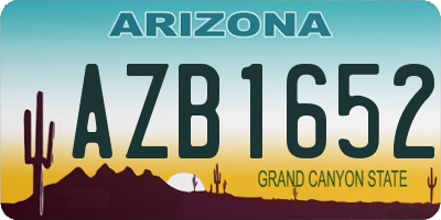 AZ license plate AZB1652