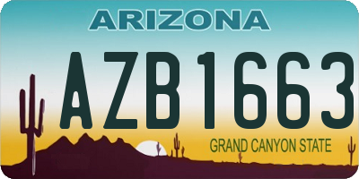 AZ license plate AZB1663