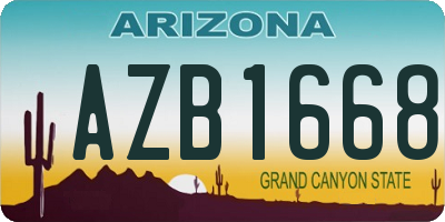 AZ license plate AZB1668