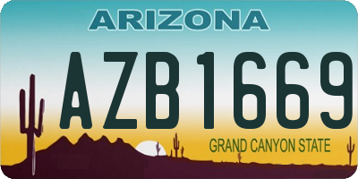 AZ license plate AZB1669