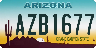 AZ license plate AZB1677