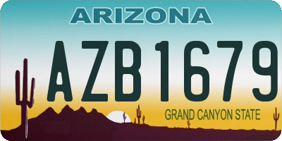 AZ license plate AZB1679