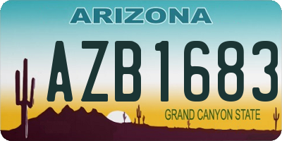 AZ license plate AZB1683