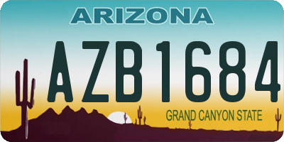 AZ license plate AZB1684
