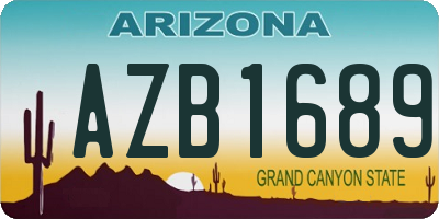 AZ license plate AZB1689
