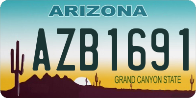 AZ license plate AZB1691