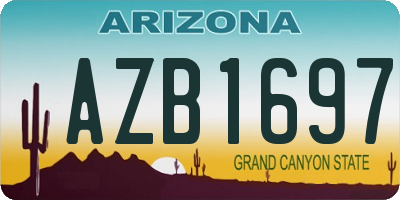 AZ license plate AZB1697